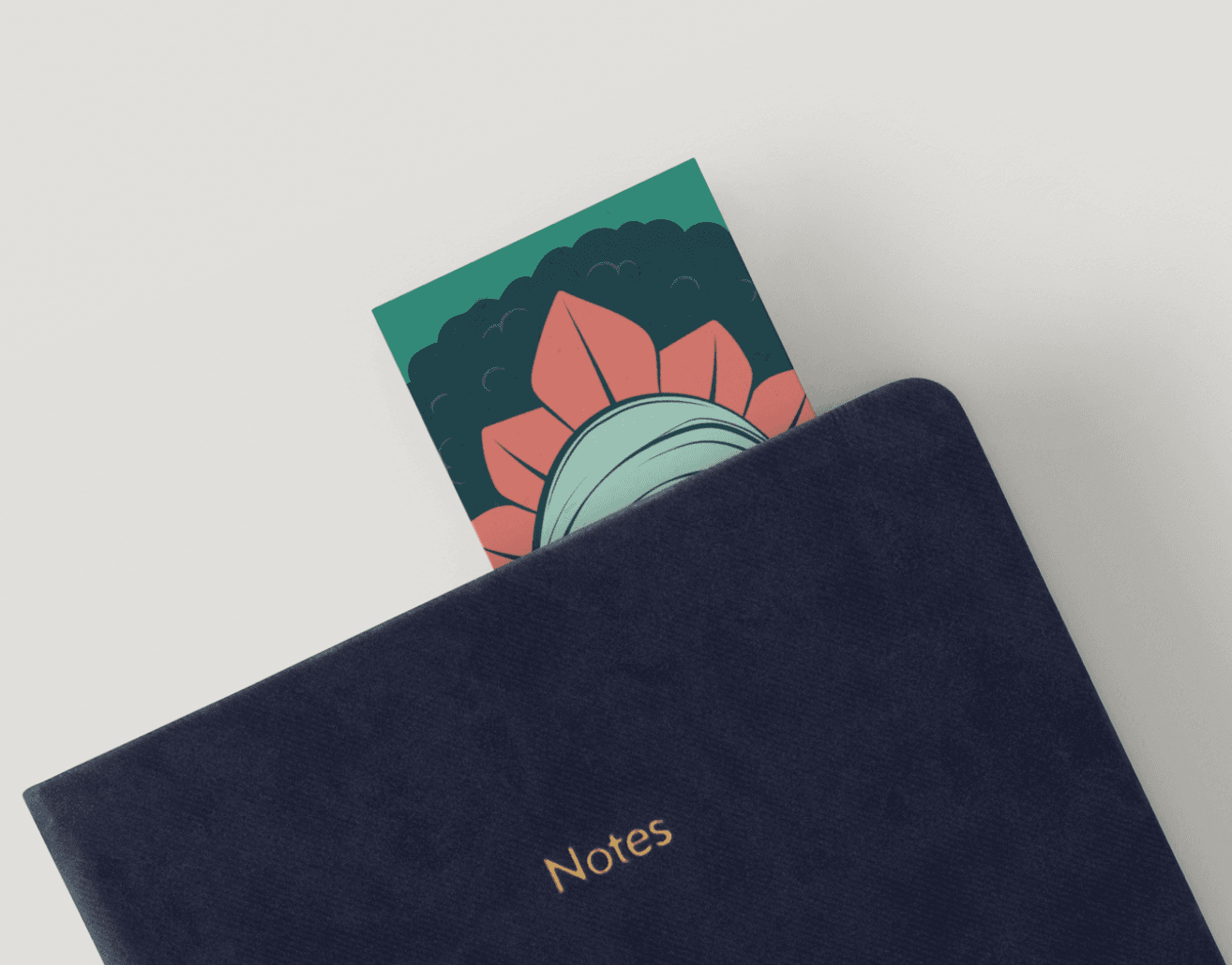 Marque-page floral, en situation